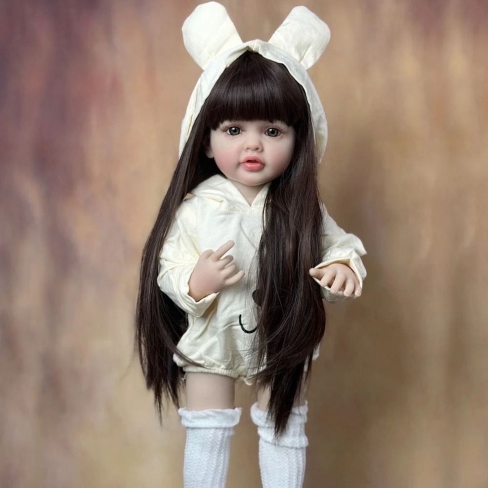 BZDOLL 55 CM 22 インチ フルビニール プリンセス リボーン人形 リアルなおもちゃ ギフト 3 子供用 ボトル付き
