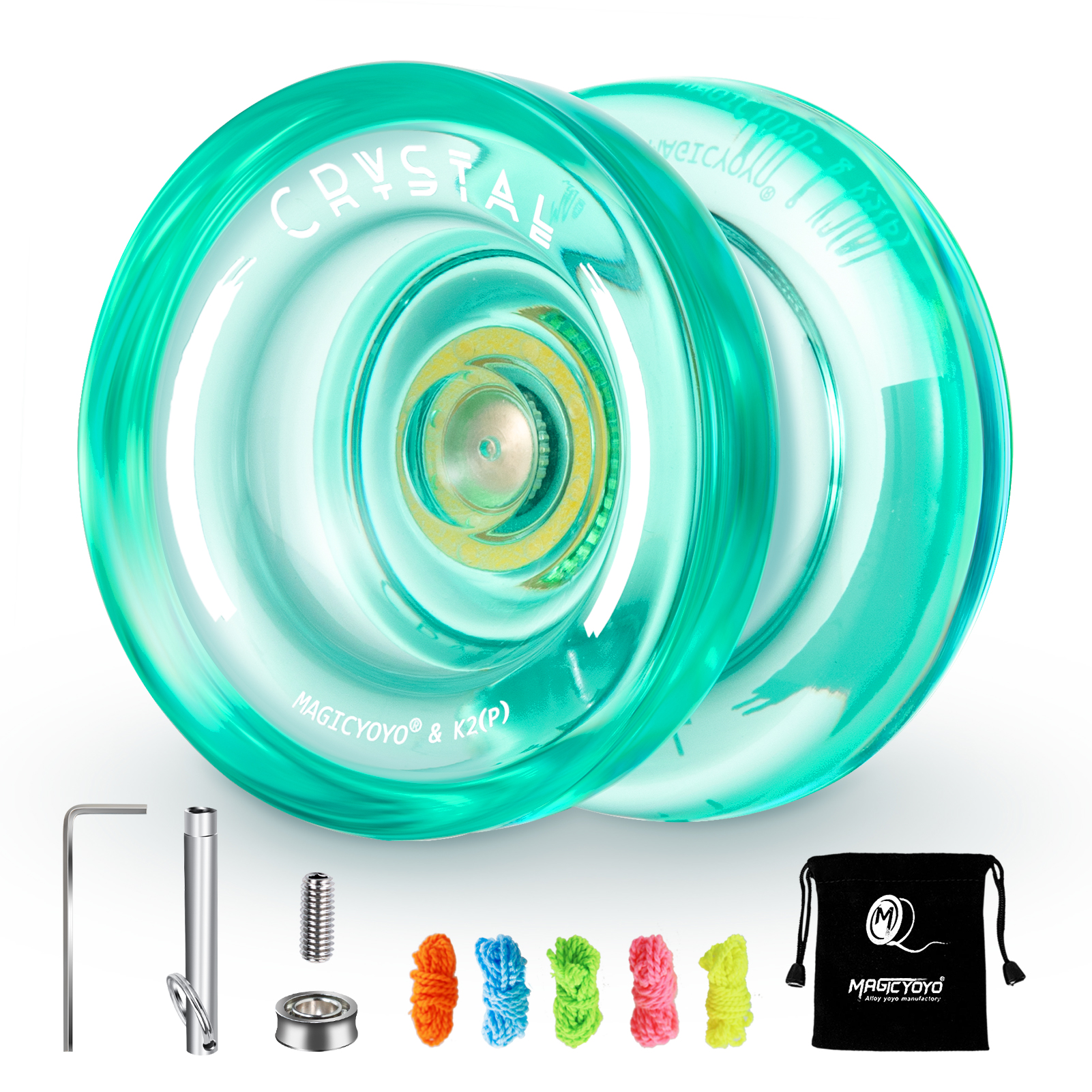 MAGICYOYO 反応性クリスタルヨーヨー K2、子供用プラスチックヨーヨー、初心者用交換用非反応ベアリング、アドバンサー用