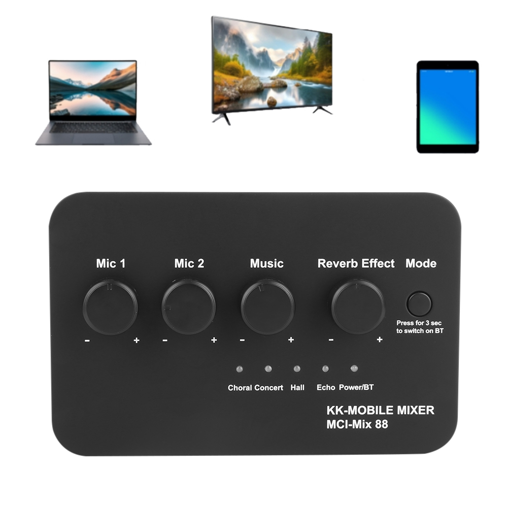 ポータブルカラオケマイクミキサー 3.5 ミリメートル AUX BT 接続デジタルオーディオサウンドカラオケマシン DJ サウンドホームパーティー