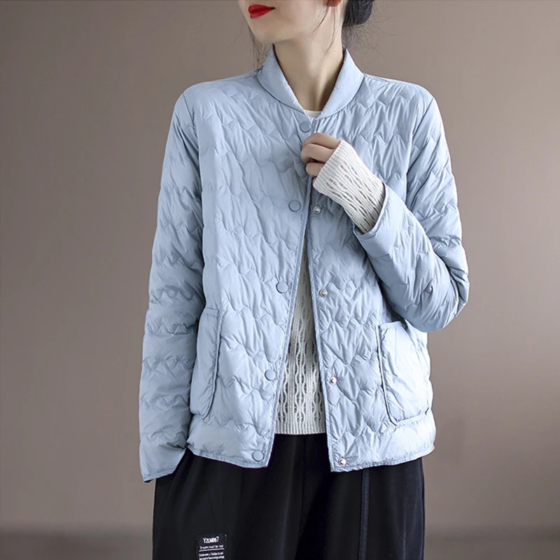 韓国ファッション秋冬の女性のショートジャケット 2026 新しい女性パーカー軽量ダウン綿暖かい生き抜くオーバーコートレディース