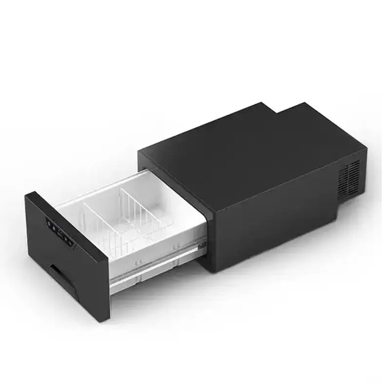 ステンレス鋼素材ポータブル引き出し冷蔵庫 12V 24V 車の冷凍庫 220V スライドアウト引き出し冷蔵庫