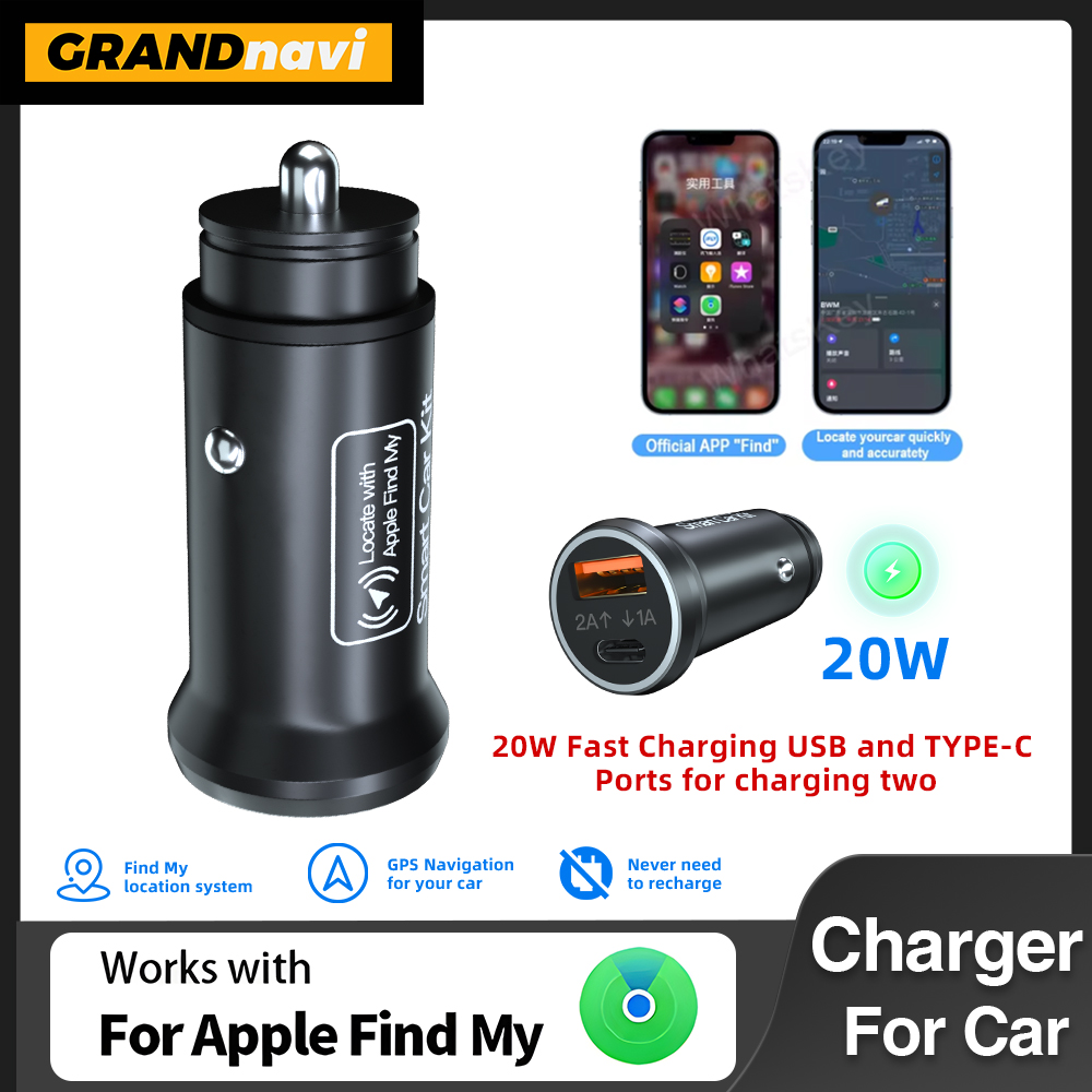 ユニバーサルミニ GPS ロケータートラック車の充電器シガーライター USB タイプ C アダプター隠し使用 iPhone IOS Apple Find My APP