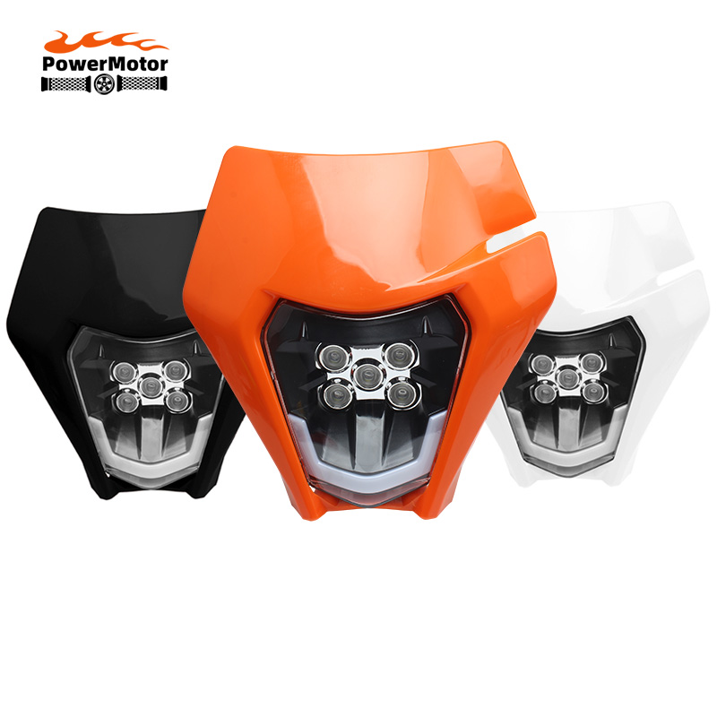 KTM ヘッドライトプレート LED オートバイエンデューロフェアリング EXC MX SX 芯ヘッドランプダートバイク部品スーパーモトモトクロスエンデューロマスク