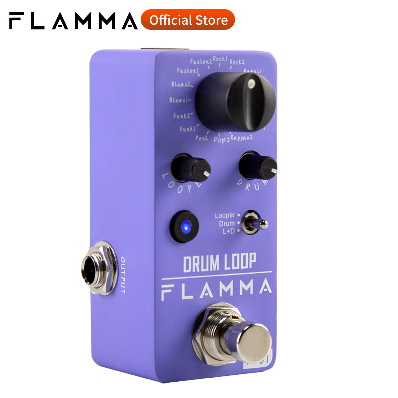 FLAMMA FC01 ドラムルーパーペダルギタードラムループエフェクトペダル 20 分録音 16 ドラムグルーブタップテンポ