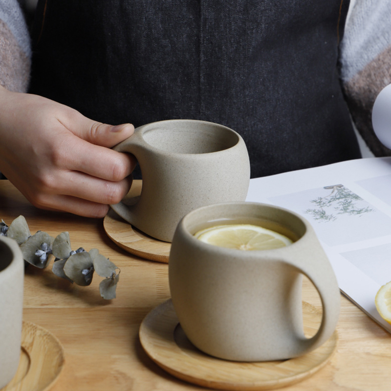 レトロセラミックマグ石器コーヒーカップミルクホーム日本茶カップオフィス飲料朝食