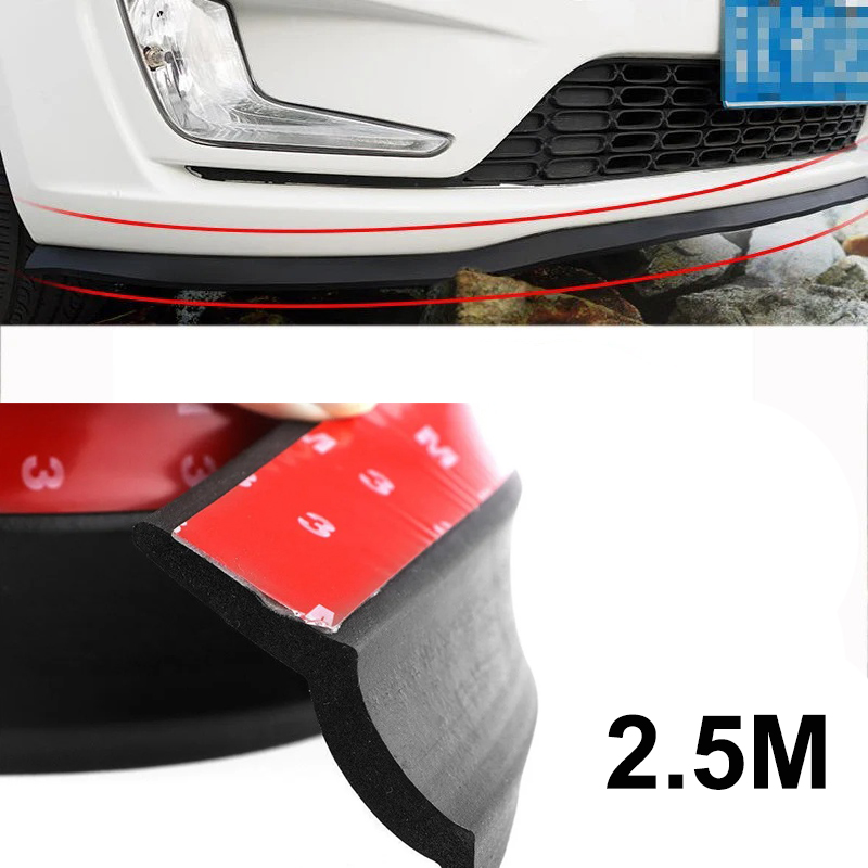 車のフロントバンパーリップ保護ゴムストリップ 2.5 メートル 60 ミリメートル車のリ​​ップスカートプロテクターゴム自動車外装モールディングの交換