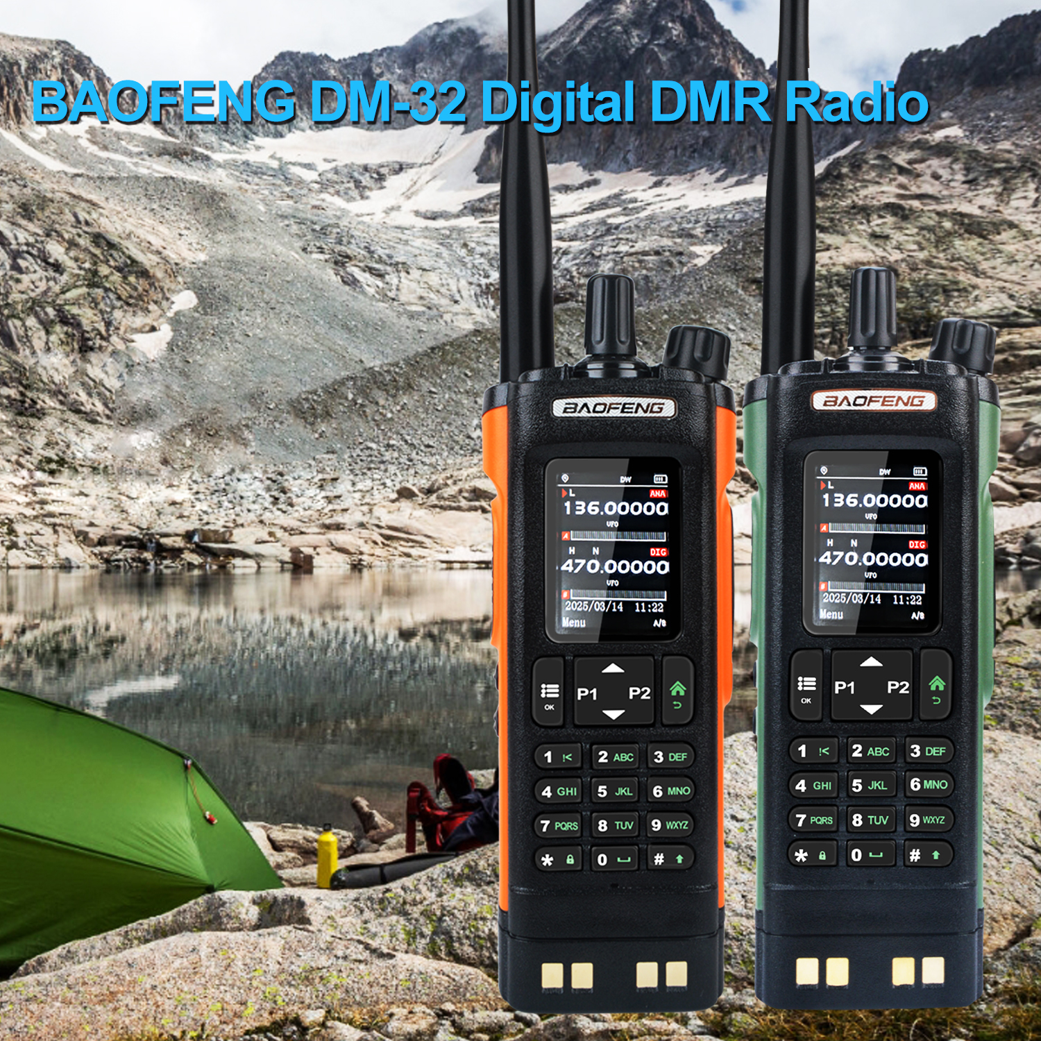 Baofeng DM-32 DMR デジタル GPS トランシーバー 8 ワット 144/430 MHz VHF UHF 2 メートル 70 センチメートルアマチュアエアバンド Rx ラジオ DM-32UV
