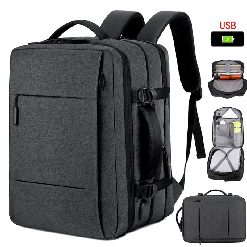 男性大容量バックパック USB 充電男性ラップトップ Bagpack 防水出張バックパック荷物バッグ Mochila