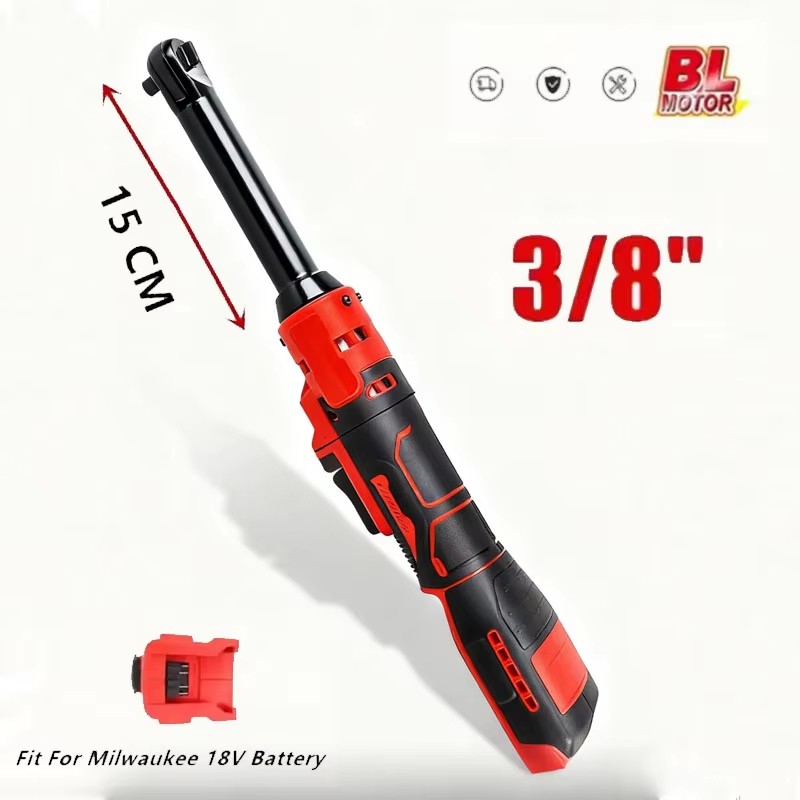 ミルウォーキー用 18V バッテリー電動ラチェットレンチ 3/8 "拡張ヘッド取り外しネジナット 220N.m コードレスドライバー電動工具