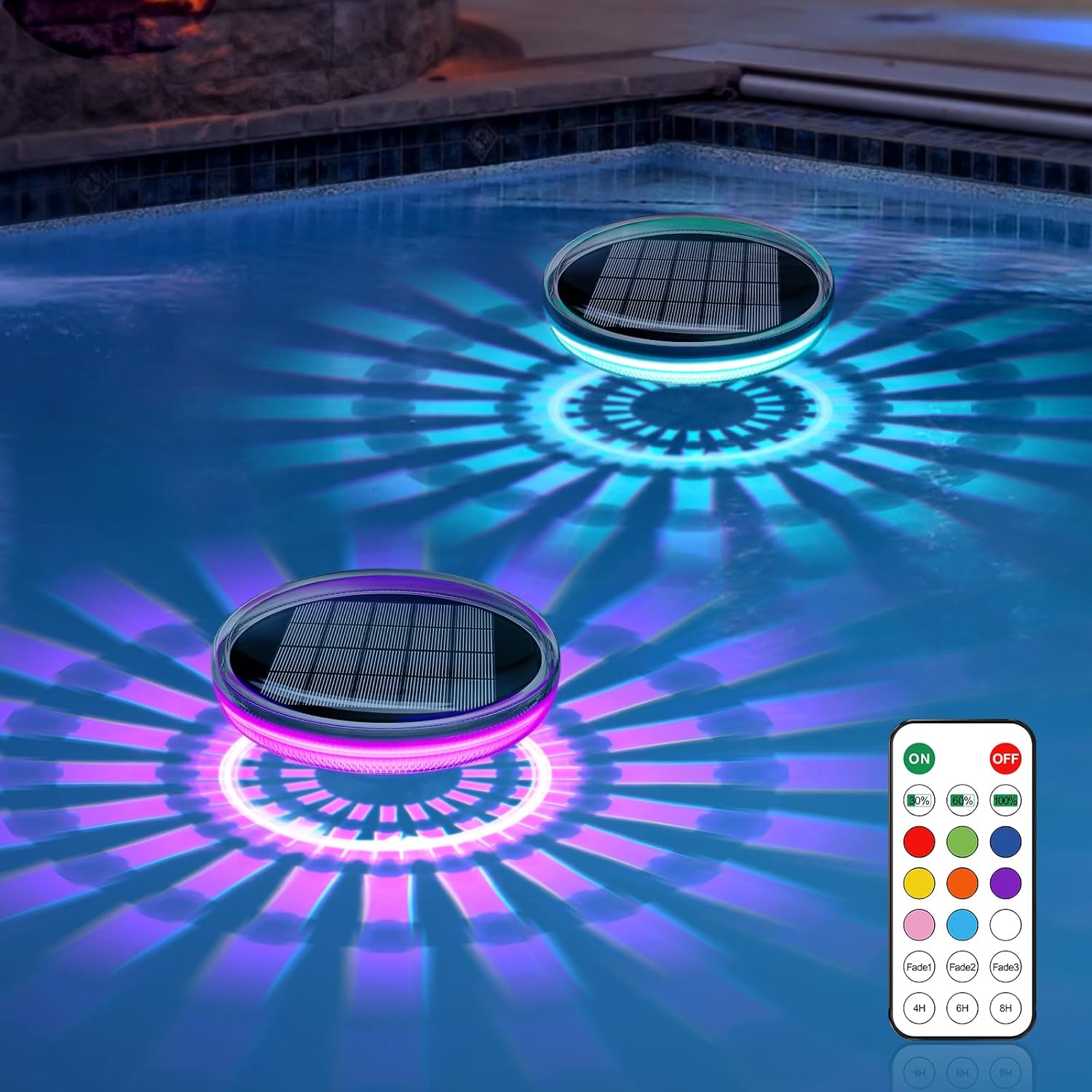 ソーラーフローティングプールライト、色が変化、IP67防水LEDライト太陽光発電、プール、池、温水浴槽、ウェディングパーティーの装飾に