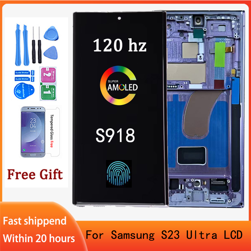 AMOLED サムスンギャラクシー S23 ウルトラ液晶画面交換 SM-S918U S918A S918W 液晶ディスプレイタッチスクリーンデジタイザアセンブリ