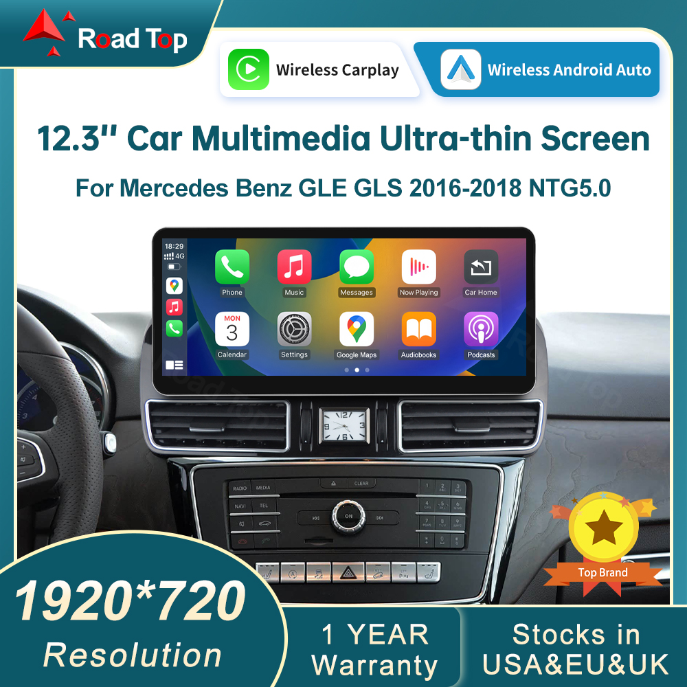 12.3 'ワイヤレス CarPlay マルチメディア Linux タッチスクリーン メルセデスベンツ GLE GLS 2016-2018 NTG5.0 システム Airplay AutoLink 用