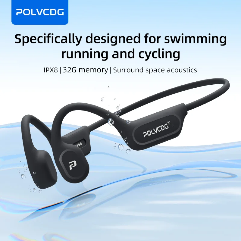 POLVCDG X9 骨伝導イヤホン 32 グラム IPX8 防水オープンデザイン水泳ランニングサイクリング吊り下げイヤホン