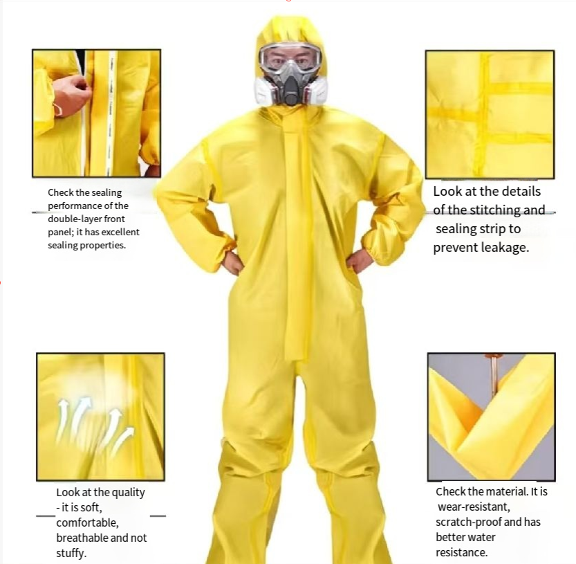 化学防護服つなぎ服危険化学薬品液体防止硫酸およびアルカリ耐性作業保護服