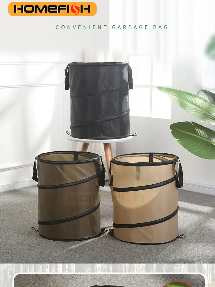 1pc ポップアップゴミ箱屋外ポータブルキャンプ折りたたみゴミ箱キャンプゴミ箱ガーデニング庭ゴミ袋ガーデンリーフバック