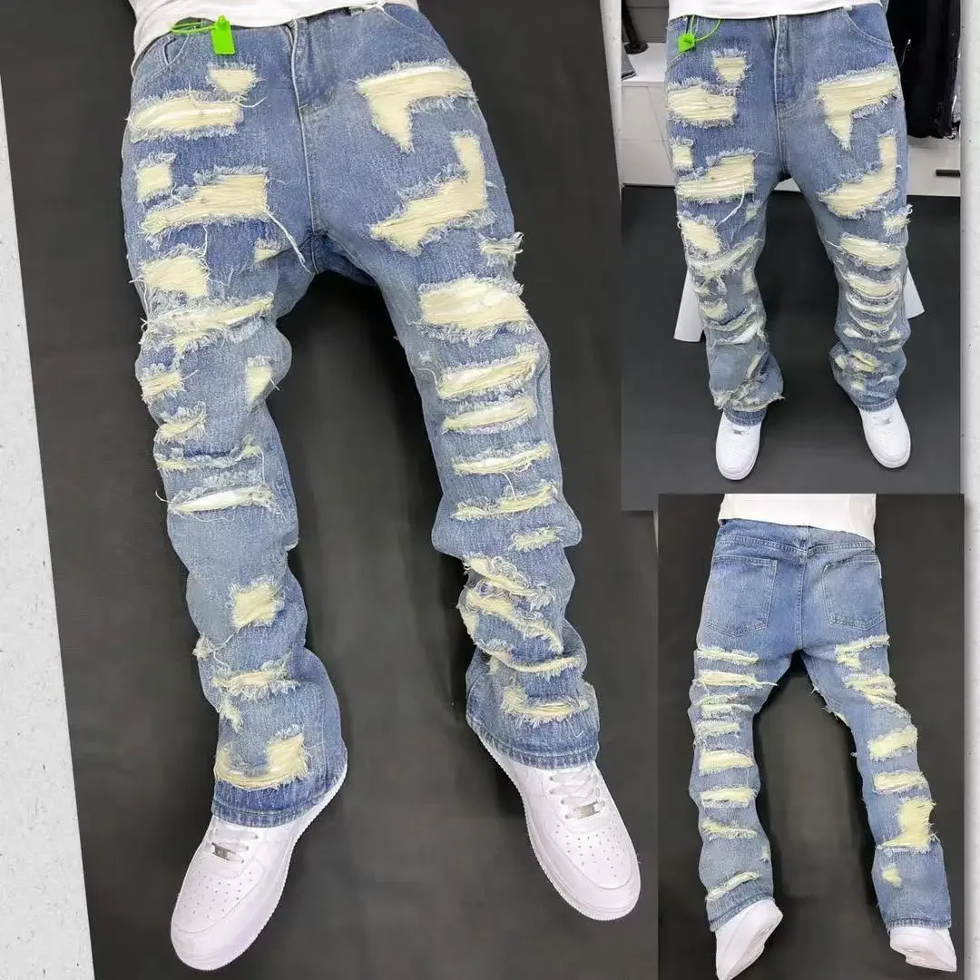 ヴィンテージ アメリカン スタイル ジーンズ ハイストリート 耐引裂性 クリーン フィット デニム パンツ ヒップホップ カルチャー 歴史にインスピレーション
