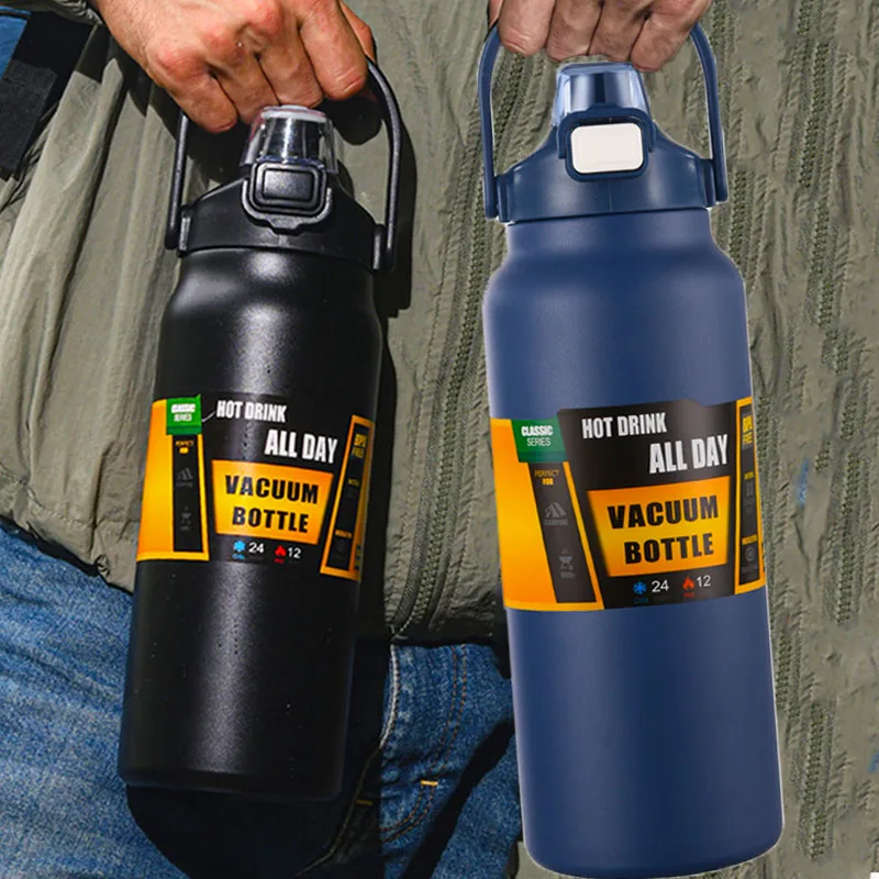 ステンレス鋼サーモボトル 1.5L 大容量サーモ水ポータブル 1500 ミリリットル真空マグ魔法瓶断熱カップ 1L タンブラー