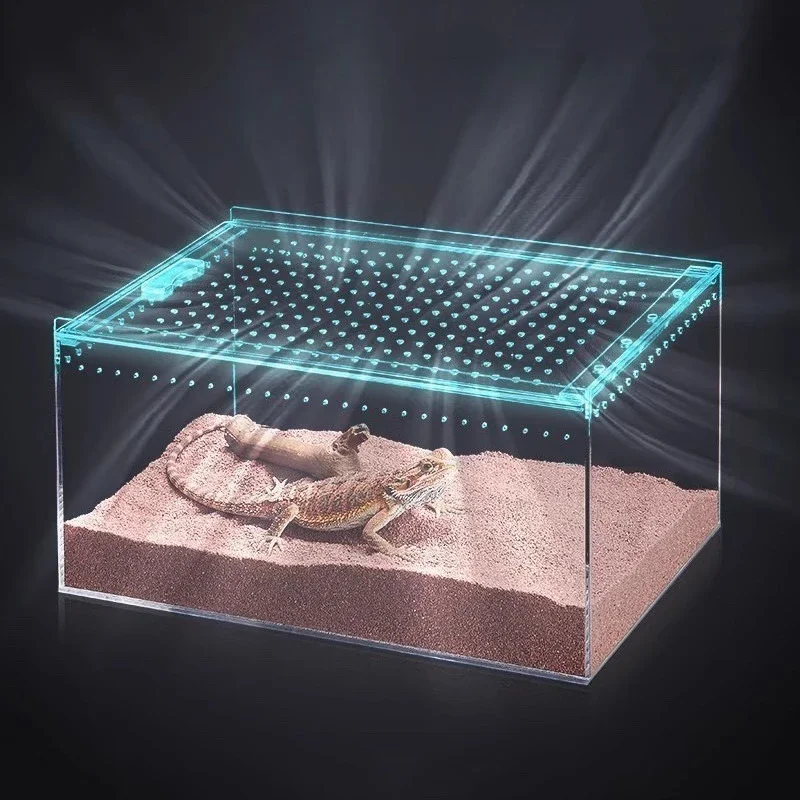 透明アクリルテラリウム、ツノガエル、トカゲ、サソリ用の透明度の高い両生類ボックス – 、爬虫類給餌ケージパーフ