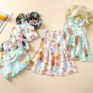 ベビーガール向け夏服、花柄プリントドレス、デザイナーズサマーカスタム卸売、年長の子供向け