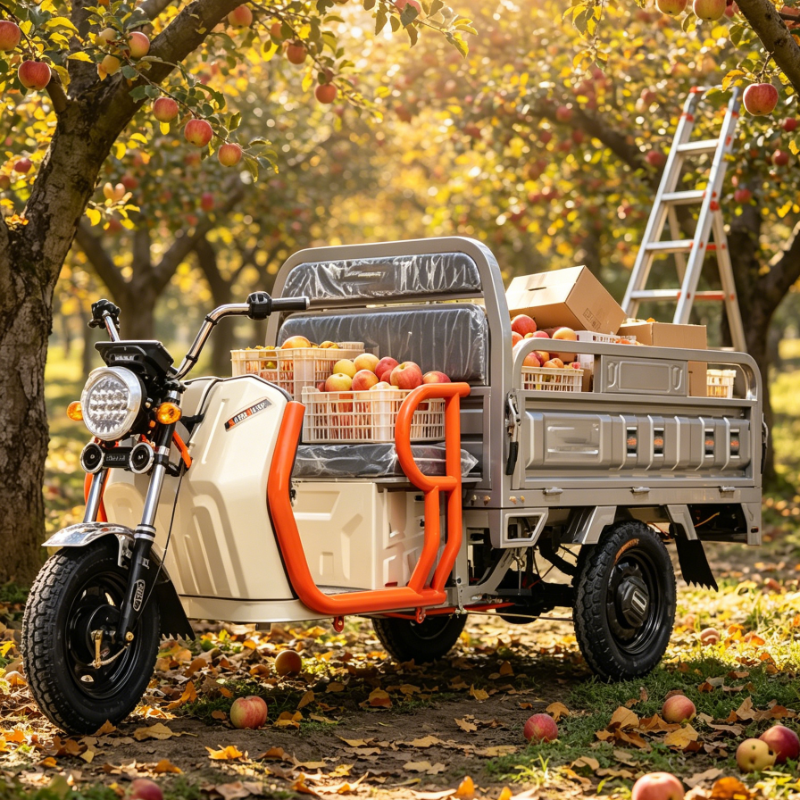 Customized household electric tricycle with a large-capacity cargo basket suitable for transporting farm produce and goods