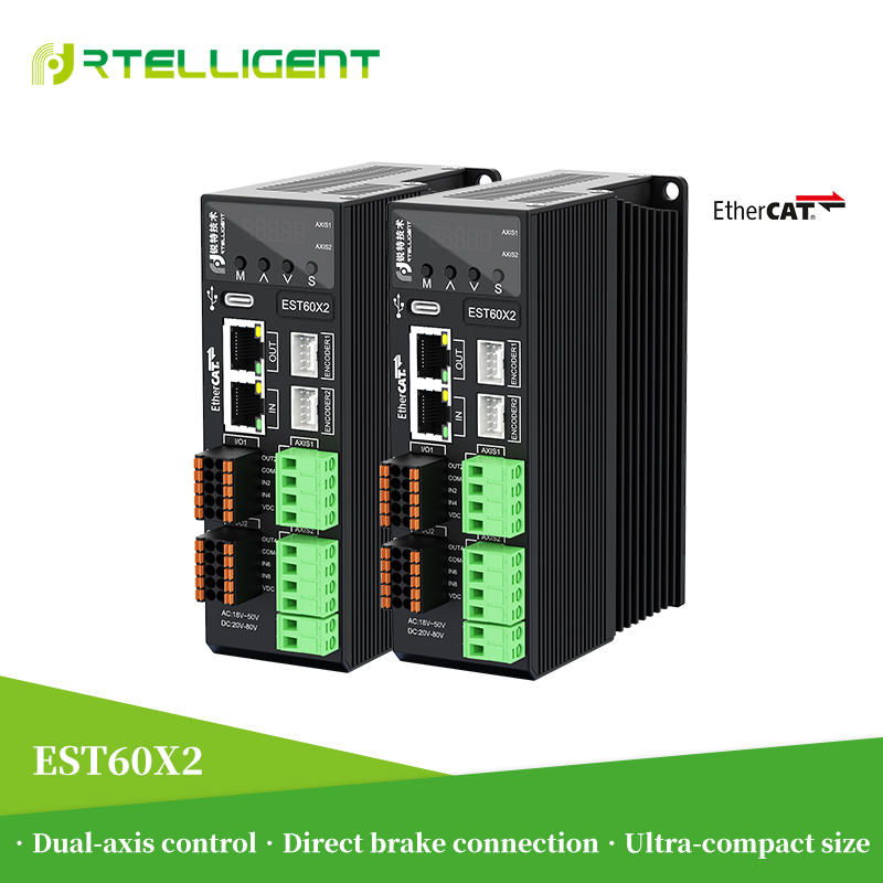 Rtelligent EST60X2/EST60X4 Nema 24 閉ループ ステッピング モーター ドライバー 20 ～ 80VDC / 18 ～ 50VAC EtherCAT プロトコルをサポート
