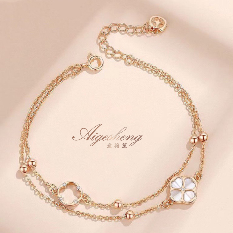 ラッキー チャーム ブレスレットとパーソナライズされたブレスレット 18K ソリッド ゴールド 天然ダイヤモンド 調節可能なブレスレット レディース