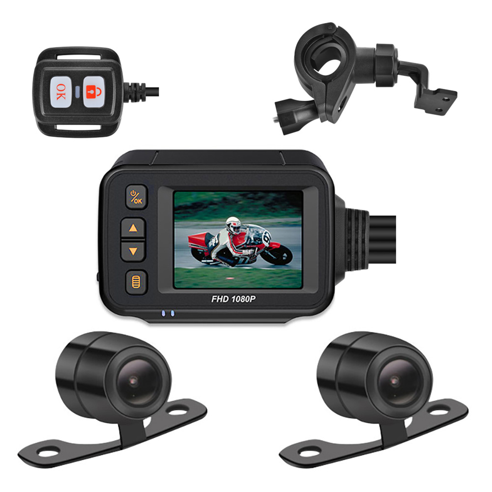 オートバイ DVR HD 1080P フロントリアビューオートバイドライブレコーダー IP65 防水ダッシュカムループ録画ダイナミック誘導