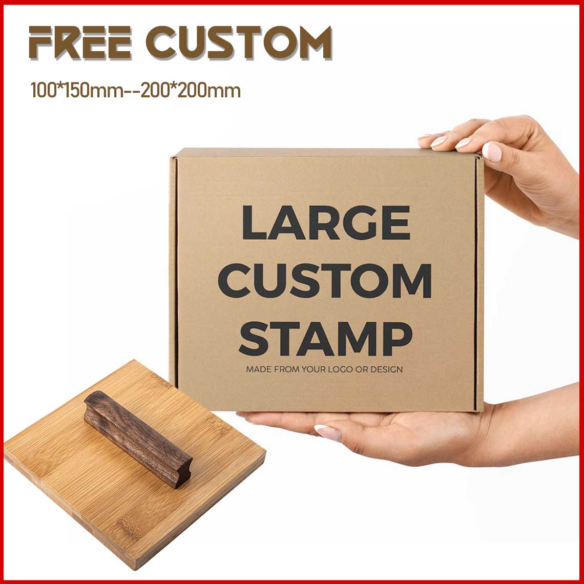 パーソナライズされた大型スタンプ木製スタンプゴムロゴクリアシール Customzied 包装スタンプビジネスロゴシール