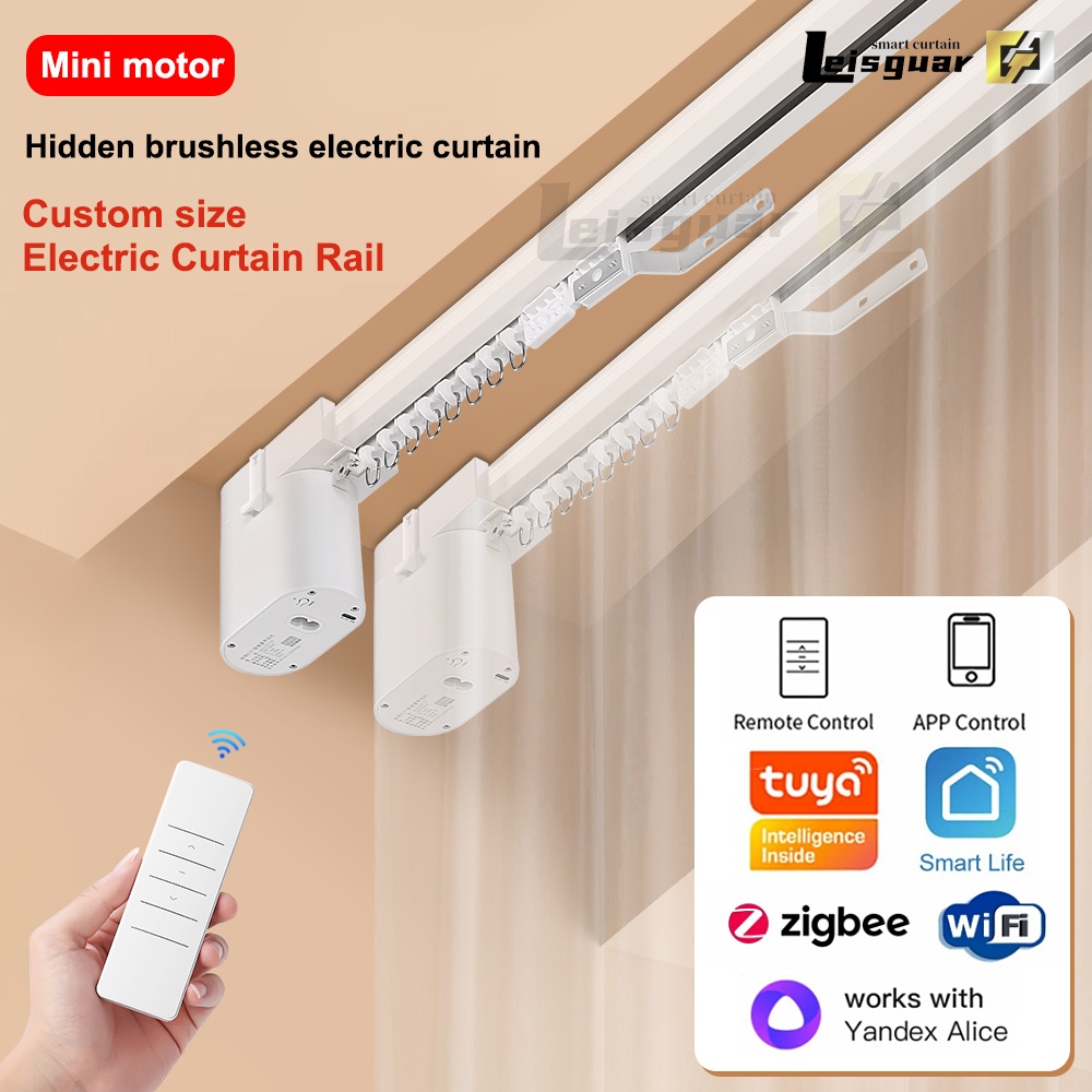 ミニモーター Tuya Wifi alexa Zigbee Alexa Google スマートホーム電動カーテンシステムトラックセット