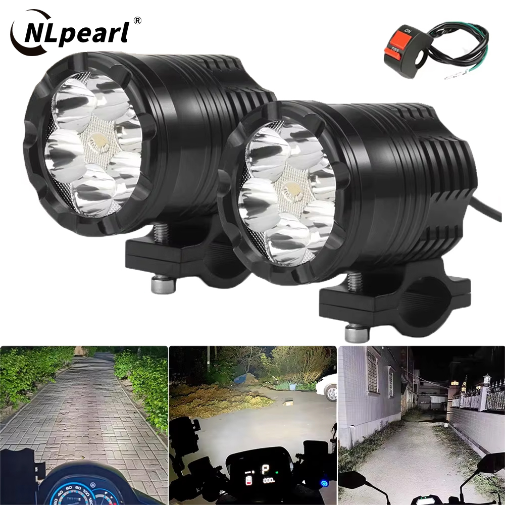 NLpearl 60 ワット追加 Led ヘッドライトオートバイユニバーサルモトスポットライトスイッチ付き BMW R1200GS ADV F800GS F650 K1200S