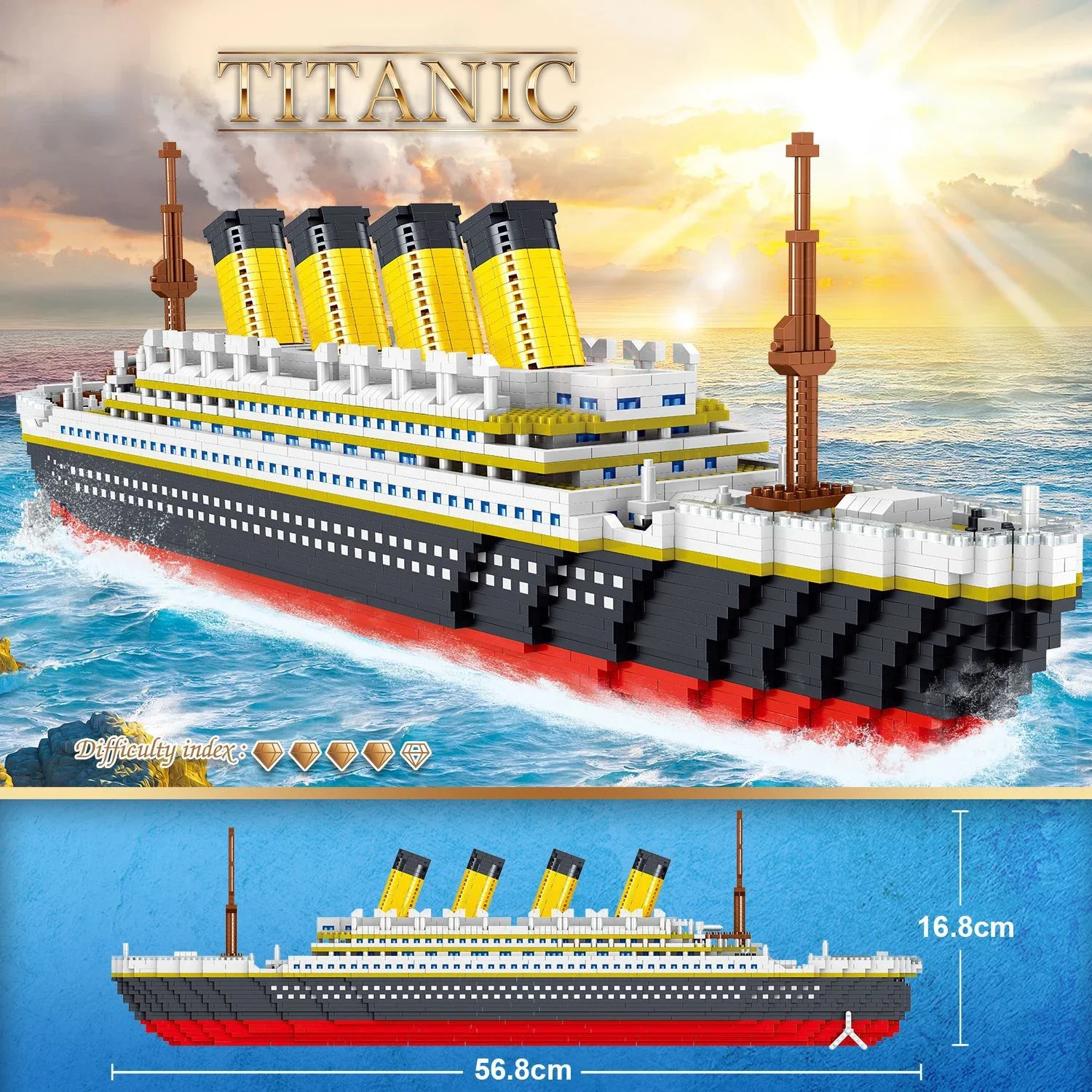 4000 個タイタニックモデルクルーズ船ビルディングブロック MOC ボートレンガコレクション DIY 建設おもちゃ子供のためのギフト