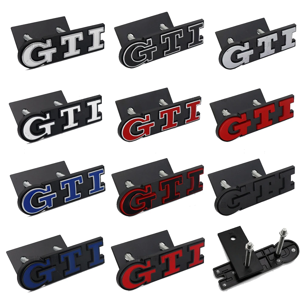 金属車 GTI ロゴフロントグリルエンブレムバッジステッカーフォルクスワーゲンゴルフ 4 5 6 7 8 パサートジェッタポロトゥアレグ GTD GLI トゥーラン