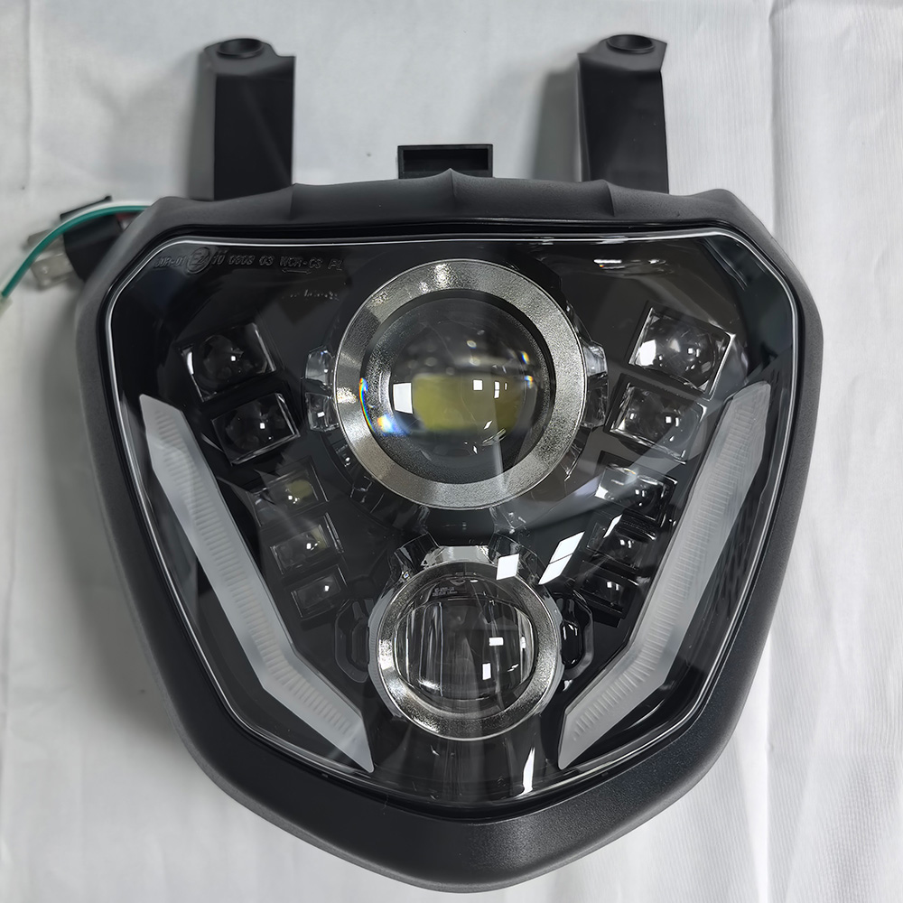 ヤマハ MT-07 MT07 MT 07 FZ-07 FZ07 2014 2015 2016 2017 オートバイライトアセンブリ H4 電球 W/DRL LED ヘッドライトヘッドランプ E24
