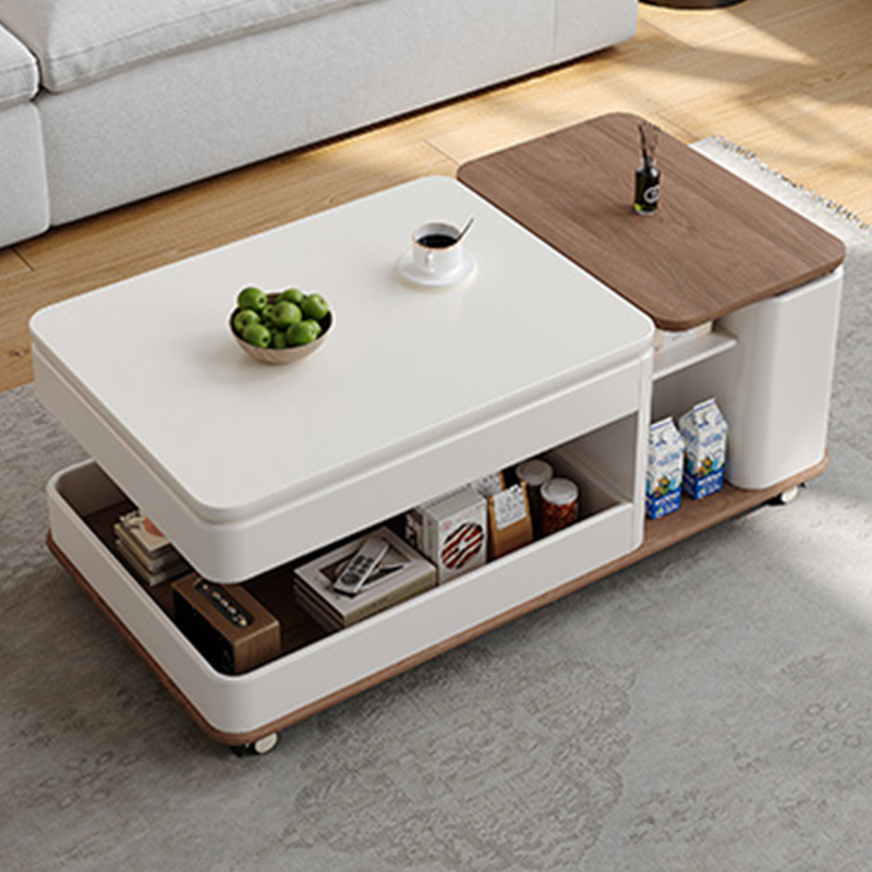 多機能収納リビングルームティーテーブルモダンホームコーヒーテーブルキャスター付きスタイリッシュなコンパクトセンターテーブルアパート用