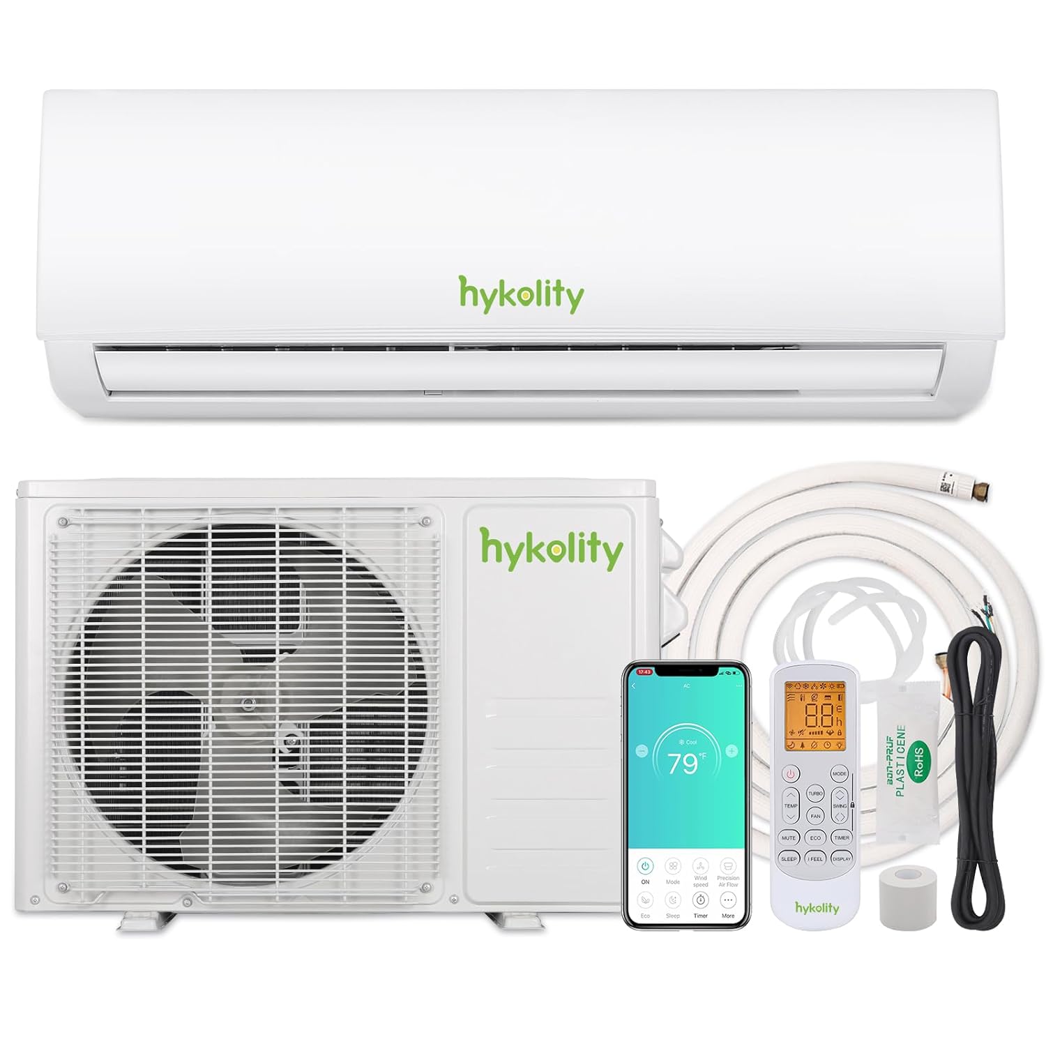Wi-Fi 対応 12,000 BTU ミニ スプリット エアコン