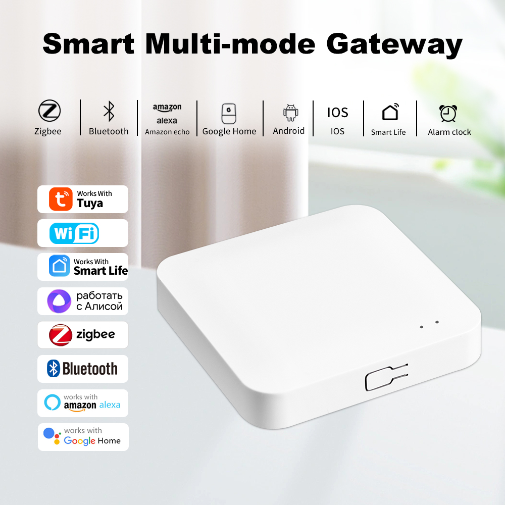 スマート ZigBee ゲートウェイ ハブ スマート ホーム オートメーション用 ZigBee/Bluetooth マルチモード ゲートウェイ ブリッジ Tuya Alexa Google Home と連携