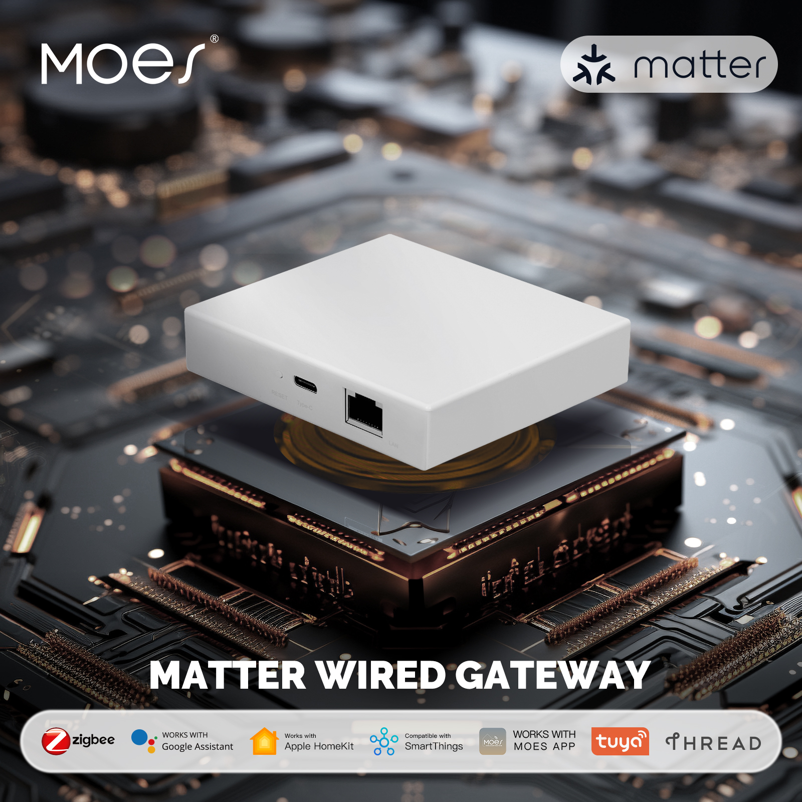 MOES Tuya Zigbee Matter Thread ゲートウェイ スマート ホーム ブリッジ Matter Hub サポート 音声制御 Siri ホームキット Smartthings Google Alexa