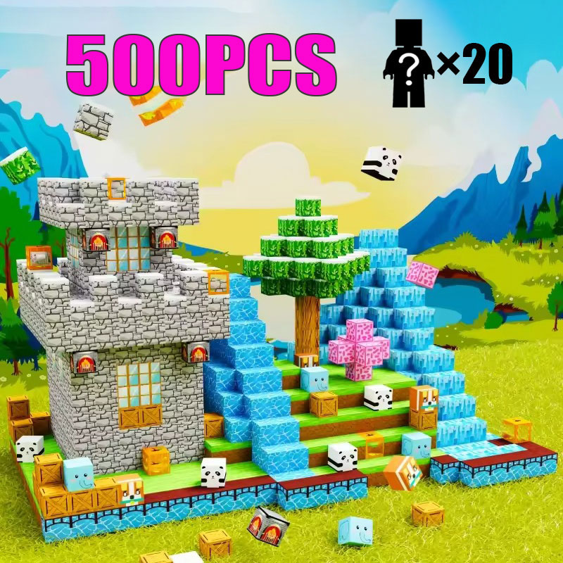 10-500 個磁気ブロックセットビルディングおもちゃ鉱山マグネット世界モデル少年少女幹モンテッソーリ感覚キューブ幼児ギフト