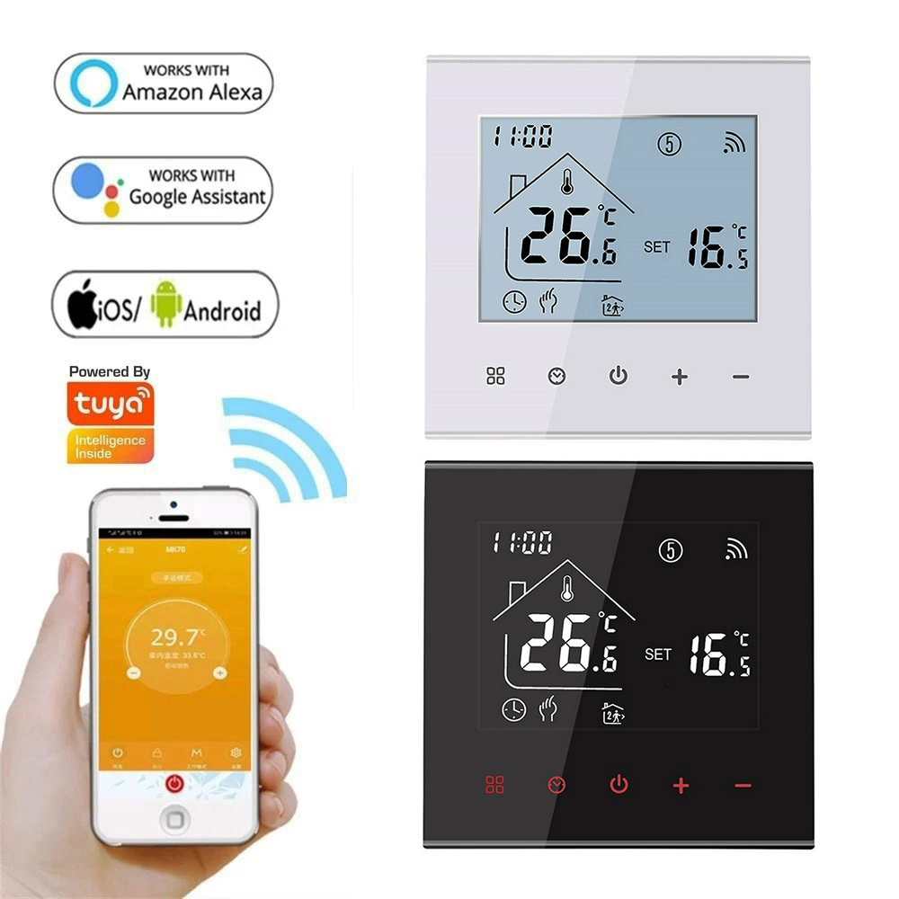 熱 M4A 暖かい床サーモスタット Tuya WiFi & No WiFi 3A 16A 電気/ガスボイラー/給湯温度コントローラー 1 PC