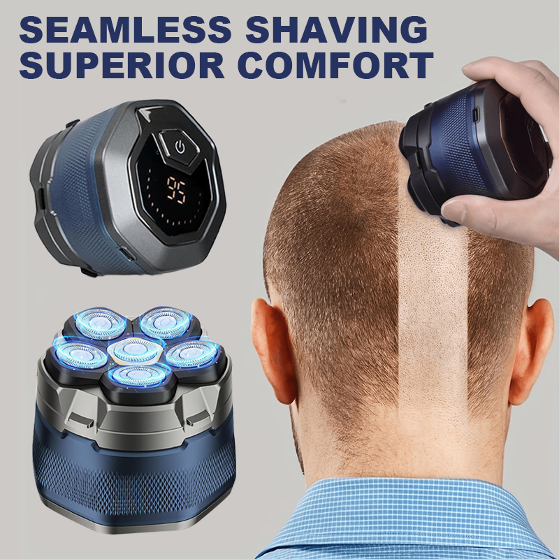電気ヘッドシェーバーハゲ男性用 6D 磁気かみそりヘアトリマー充電式 LED ディスプレイ防水ひげシェーバーヘアカット