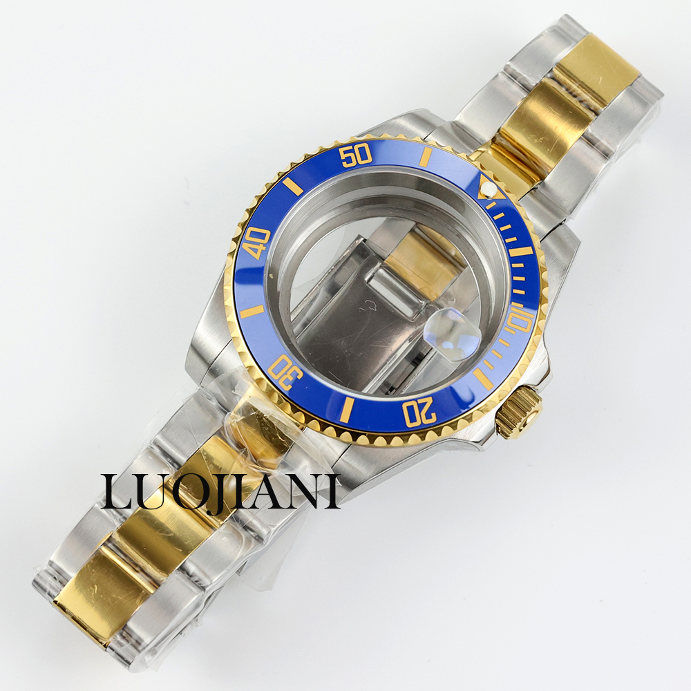 NH35 ケースゴールドシルバー時計ケース 40 ミリメートルオイスター/ジュビリーブレスレット時計部品 SUB GMT NH34 NH35 NH36 ムーブメントサファイアガラス