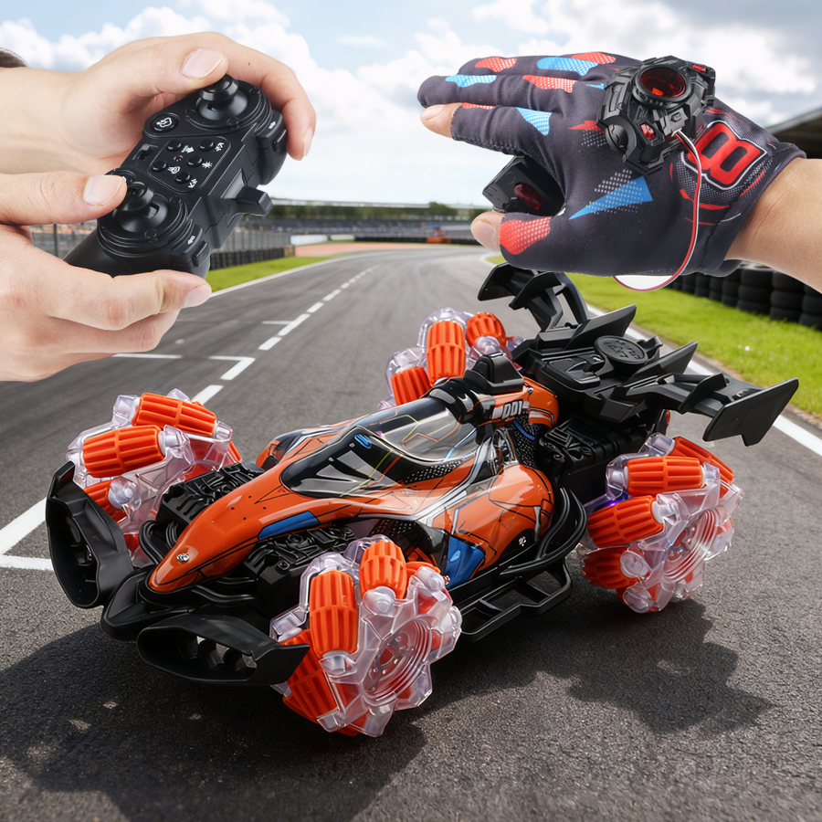 カラフルなライトスプレースタントレーシング 4WD シフト 2.4 グラムワイヤレスジェスチャー誘導レーシングレースリモートコントロールおもちゃの車