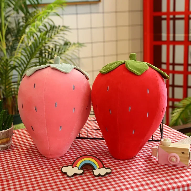 50 センチメートルピンクと赤のイチゴぬいぐるみシミュレーションフルーツイチゴぬいぐるみソフトモデルクリエイティブキッズベビー最高のギフト