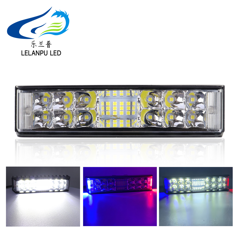 LED ライトバー 7 インチ 48 ワット 6000LM LED ポッドフラッドスポットビームコンボオフロード使用のためのトラック ATV SUV の運転フォグライト