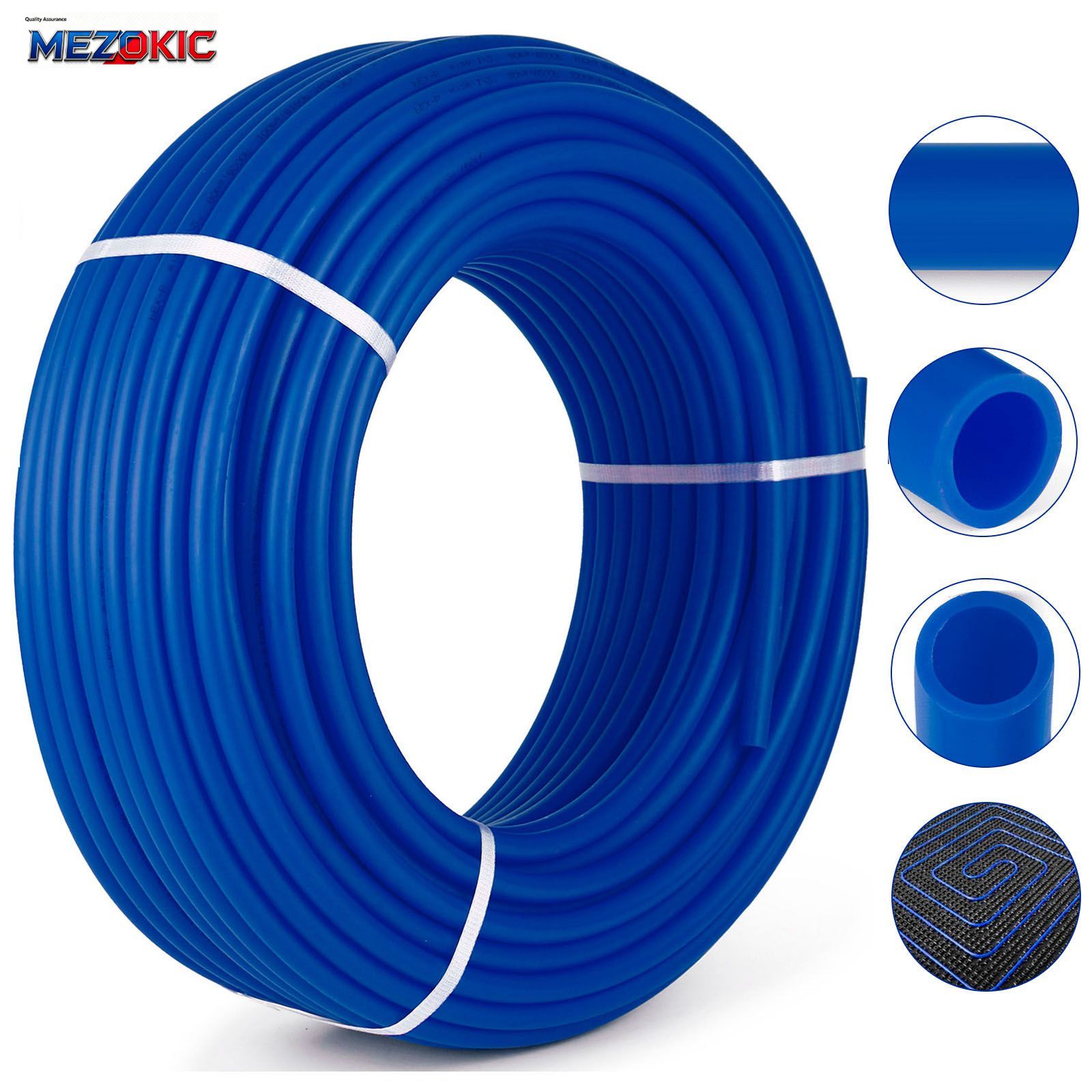 3/4 インチ PEX チューブ 500 フィート ノンバリア PEX パイプ ブルー Pex-b チューブ コイル 温水および冷水配管用 オープンループ輻射床暖房システム PEX チューブ (3/4 インチ ノンバリア、500 フィート/ブルー)