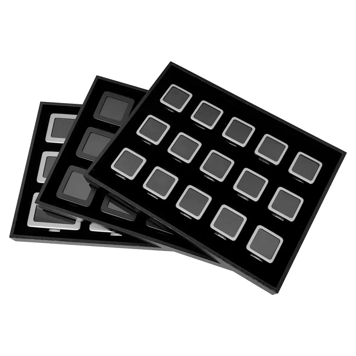 高品質ルースダイヤモンド収納ディスプレイボックストレイ金属宝石ディスプレイケース標準宝石ジュエリーオーガナイザーギフトボックス