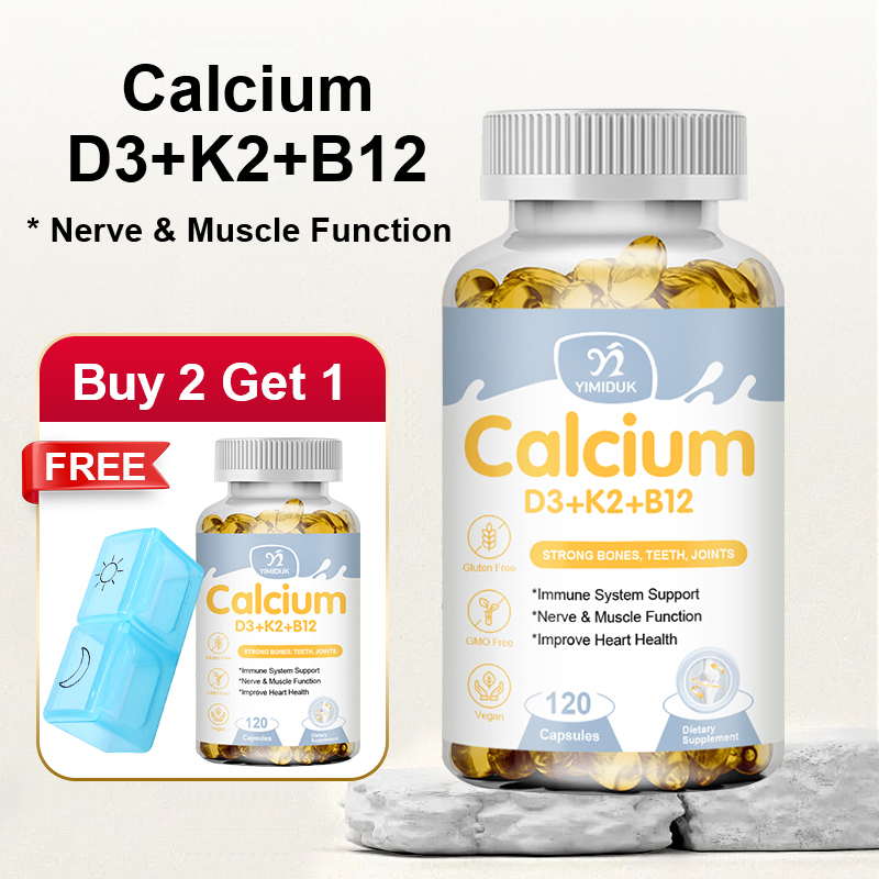 YIMIDUK カルシウム サプリメント、D3 K2 B12 配合、強い骨をサポート
