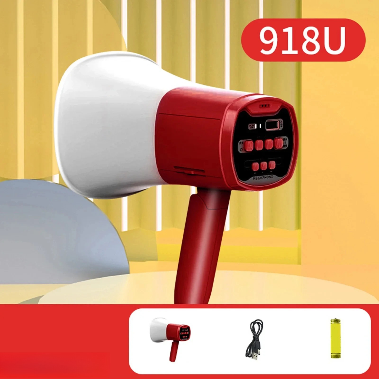 ポータブルメガホンスピーカー折りたたみハンドル省スペースハンドヘルドアンプ販売プロモーションチアリーディングファンドリル