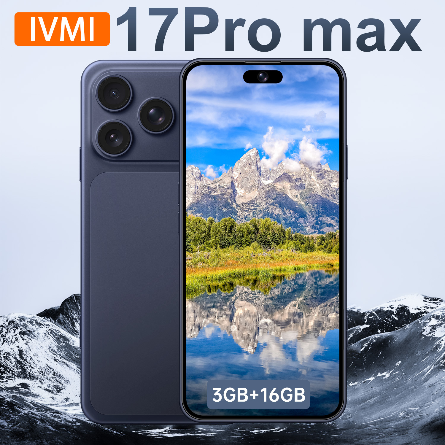 IVMI Global Vision 17Pro Max スマートフォン Android 3GB RAM 16GB ROM 5 13MP Face ID 4G ネットワーク Google Play ストア携帯電話