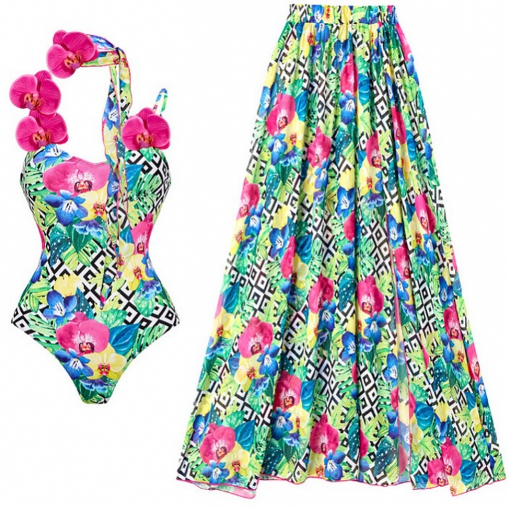 Vintage Women Swimwear One Piece Swimsuit Luxury Bikini Backless Beach Dress Designer Bathing Suit Summer Surf Wear Beachwear